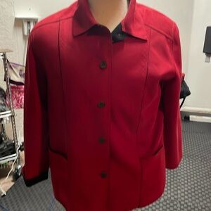 Alfred Dunner red jacket. Buttons up size 14 petite